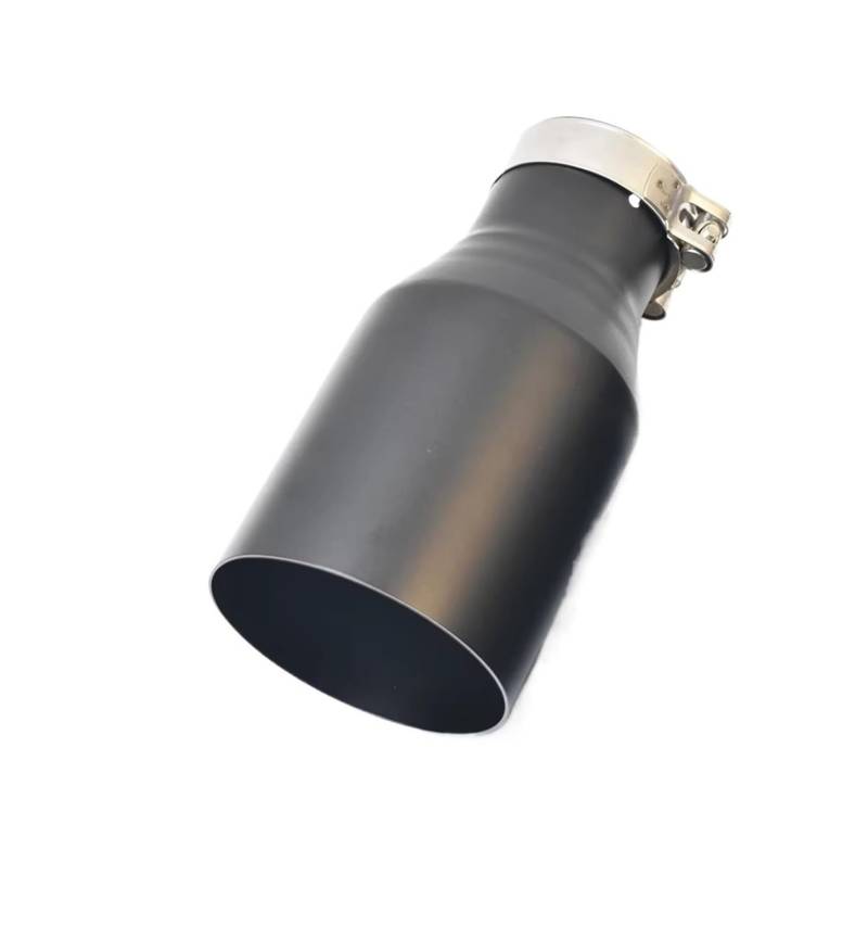 Auto Endrohre 1 Stück Universal Auto Zubehör Flache Edelstahl Schalldämpfer Matt Schwarz Spitze Slash Cut Endrohr Auspuffendrohr(60-89 slash) von Lspbfkq