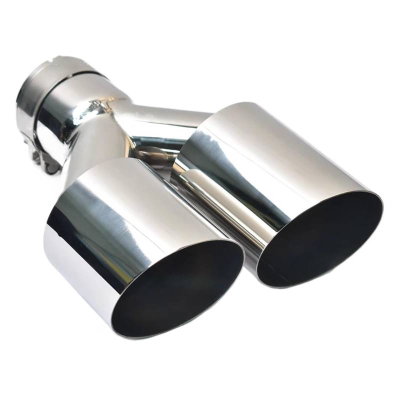 Auto Endrohre 1-teiliger Doppelschalldämpfer, Universelle Linke Oder Rechte Seite, Glänzender Abgewinkelter Auspuff Aus Edelstahl Auspuffendrohr(IN 73MM OUT 101MM) von Lspbfkq