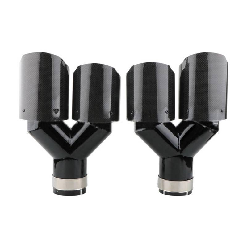 Auto Endrohre 63 Mm Schalldämpfer Auspuff Universal Carbon Fiber Auspuffspitzen Y-Form Doppelauspuffspitze Edelstahl Auspuffschalldämpfer Auspuffendrohr(1right N 1left) von Lspbfkq