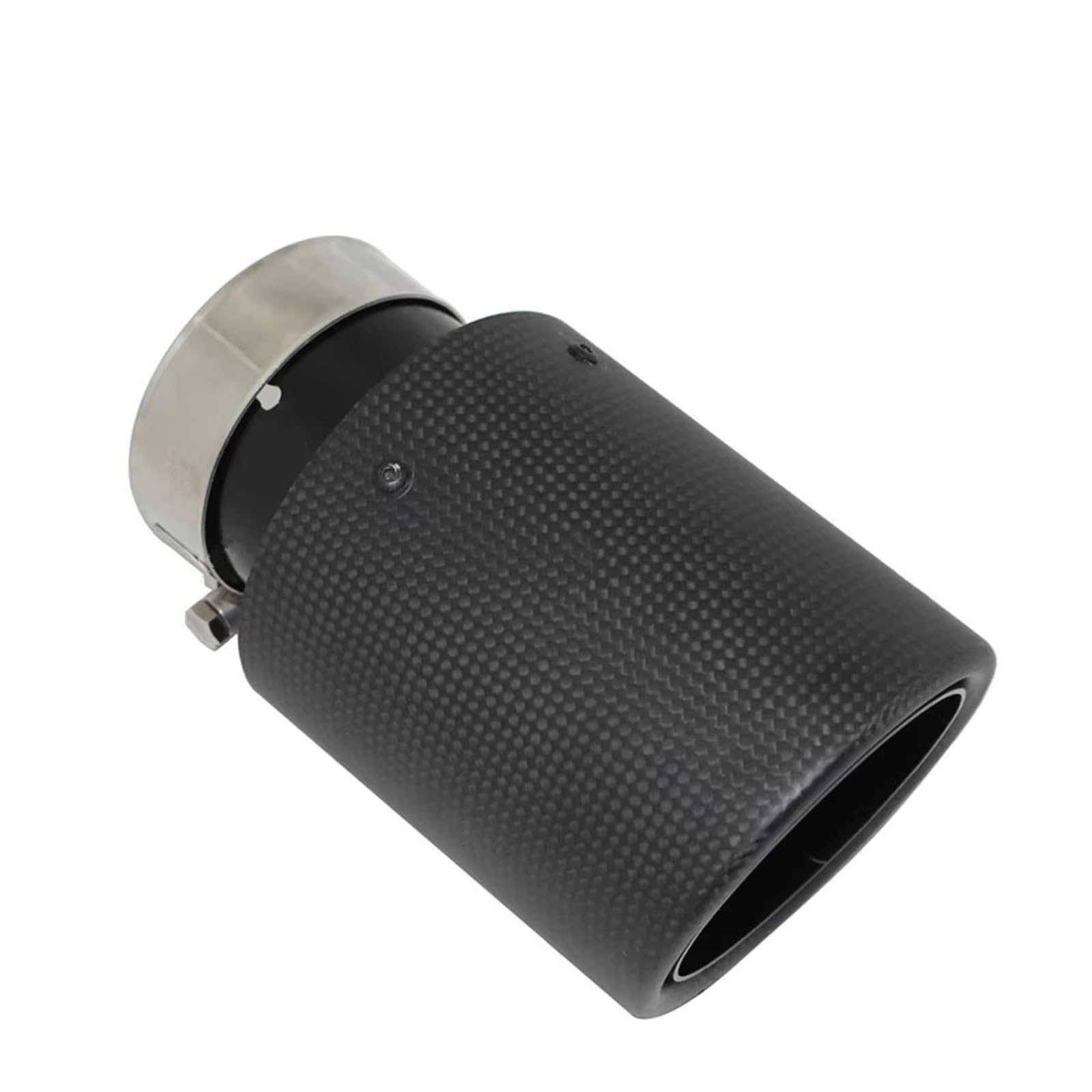 Auto Endrohre Auto Matt Carbon Faser Schalldämpfer Spitze Auspuff System Rohr Schalldämpfer Düse Universal Crimpen Edelstahl Schwarz Auspuffendrohr(51mm-76mm) von Lspbfkq