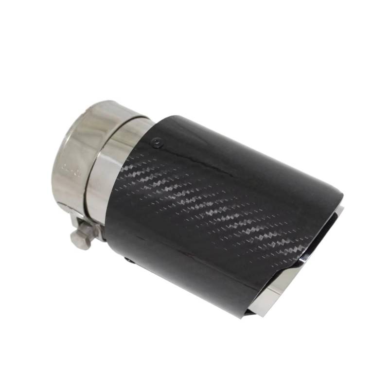 Auto Endrohre Auto Universal Glossy Carbon Fiber Schalldämpfer Spitze Auspuff System Rohr Schalldämpfer Düse Gerade Edelstahl Silber Auspuffendrohr(60mm-101mm) von Lspbfkq