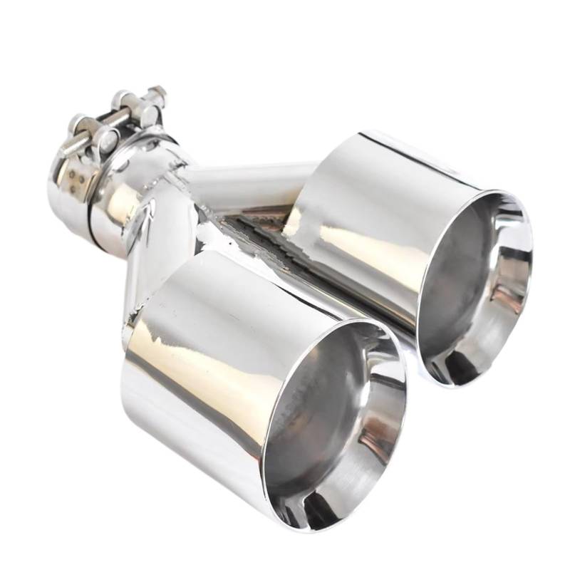 Auto Endrohre Dual Auto Modifikation Edelstahl Universal Automobil Auspuffrohr Doppel Schalldämpfer Spitze Auspuffendrohr(ID 63 OD 76 MM) von Lspbfkq