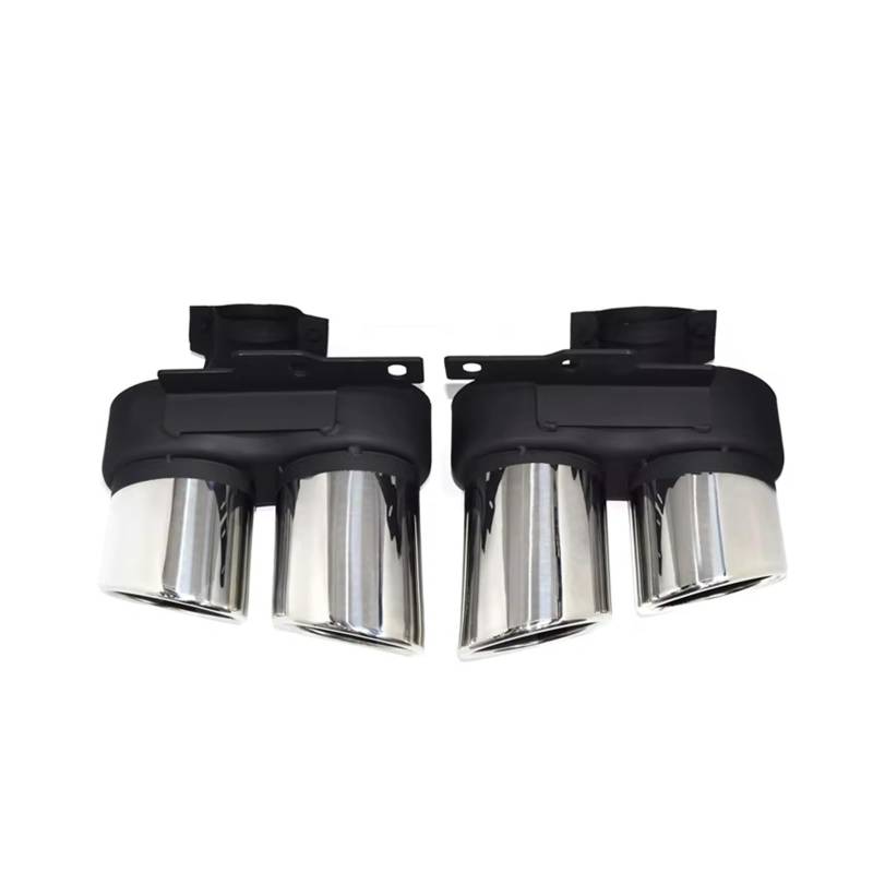 Auto Endrohre Für A6 C8 2019 2020 2021 Up S6 Look Quad Schalldämpfer Spitze Auspuffrohr Endrohr Düse Tuning Auto Auspuffspitze Auspuffendrohr(Silber) von Lspbfkq