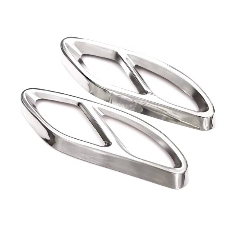 Auto Endrohre Für Benz A B C E Für GLC Für GLE-Klasse W176 W246 W205 W213 Für AMG 2-teilige Auspuffrohrabdeckung Aus Edelstahl Auspuffendrohr(Sliver) von Lspbfkq