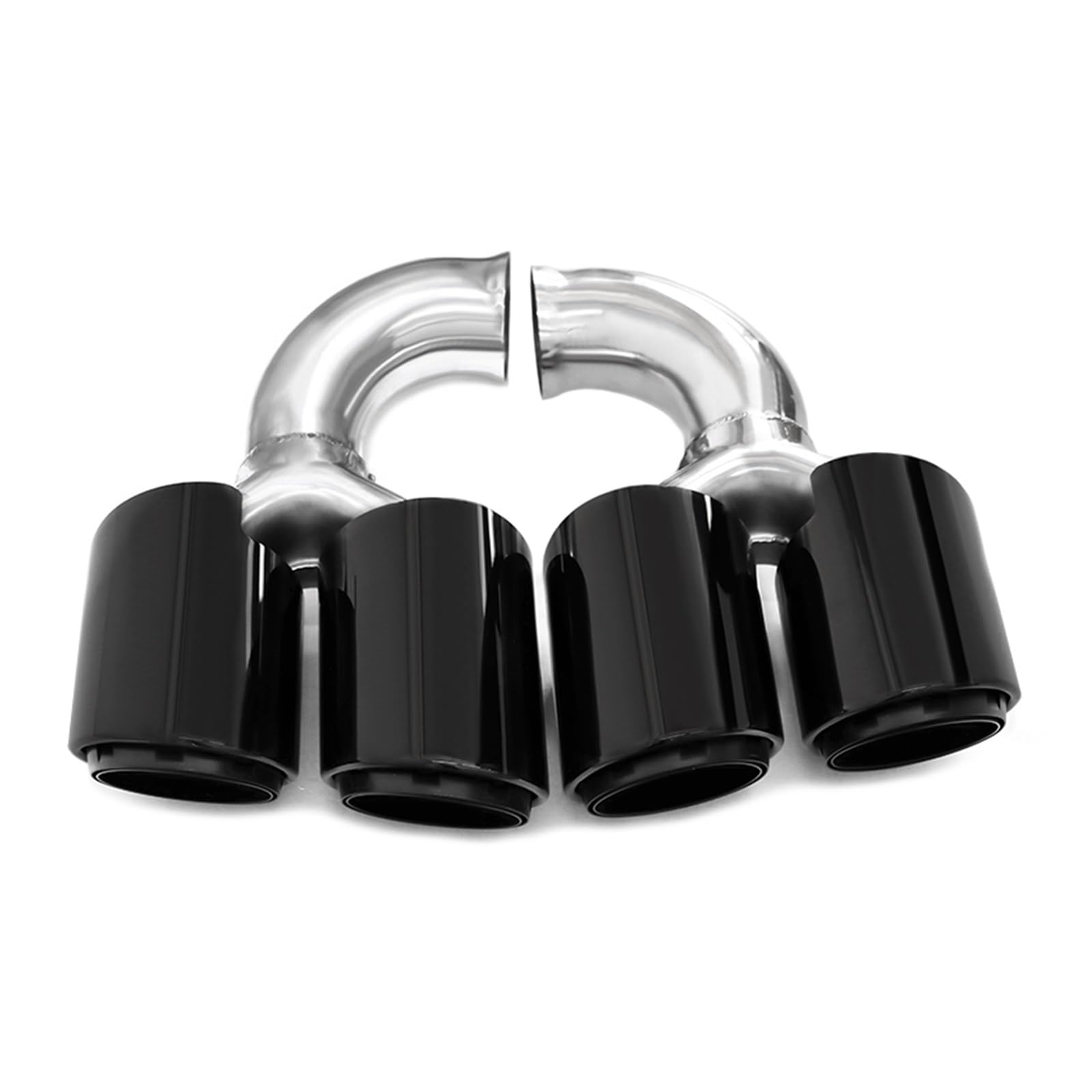 Auto Endrohre Für Cayenne 958 2011-2014 304 Edelstahl Schalldämpfer Spitze Düse Endrohr Auspuffanlage Spitze Quad Auto Auspuff Spitze Auspuffendrohr(Black B Short) von Lspbfkq