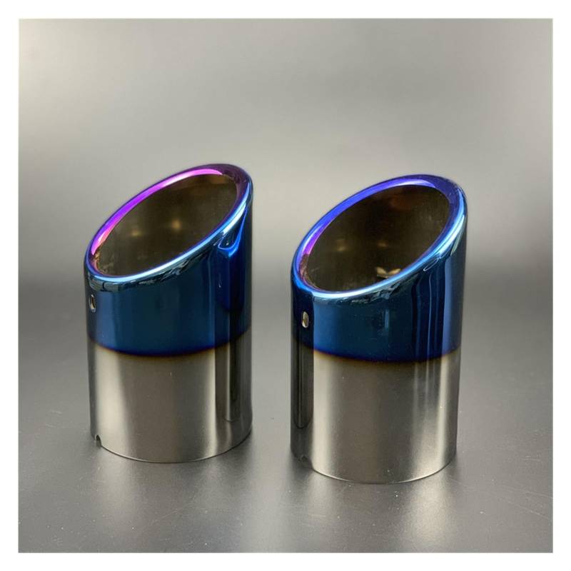 Auto Endrohre Für Ford Für KUGA 2013-2019 Schwanz Throat Außen Refit 1 Paar Edelstahl Auto Auspuffrohr Schalldämpfer Abdeckung Auspuffendrohr(Blue) von Lspbfkq