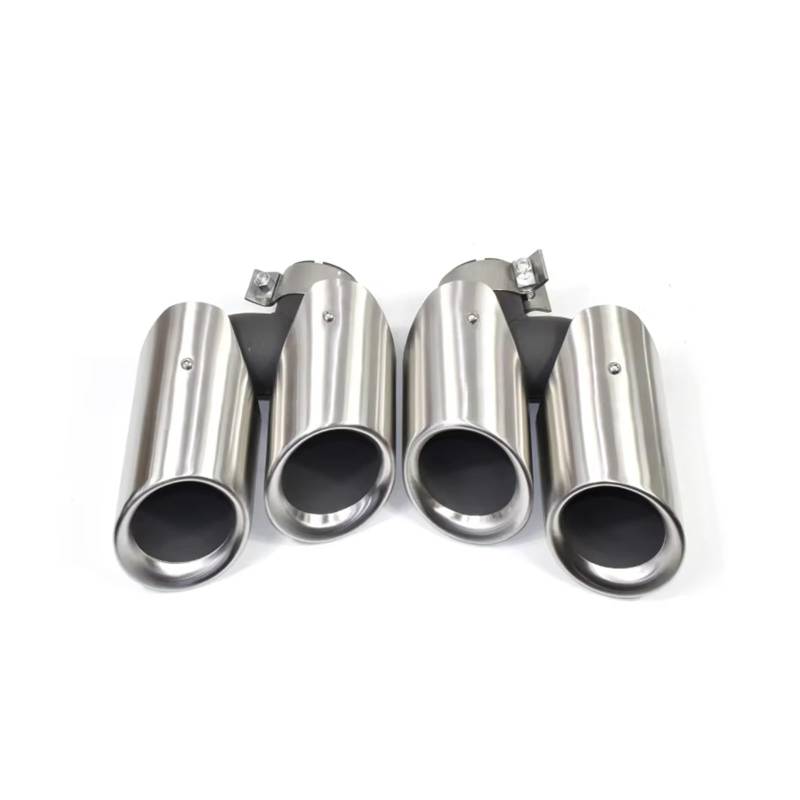 Auto Endrohre Für Macan 2.0t 2014-2018 Quad Schalldämpfer Spitze Auspuff System Düse Endrohr 2 Teile/los Auto Auspuff Spitze Auspuffendrohr(Silver A) von Lspbfkq