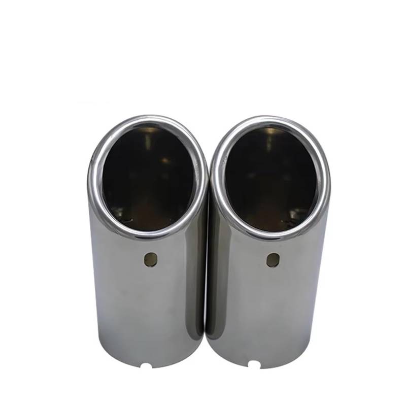 Auto Endrohre Für Scirocco 1.4T 2009-2015 2-teiliges 2,8-Zoll-Einlass-Auto-Auto-Auspuff-Schalldämpfer-Tipp-Rohrverkleidung Hinten Auspuffendrohr(2piece Silver) von Lspbfkq