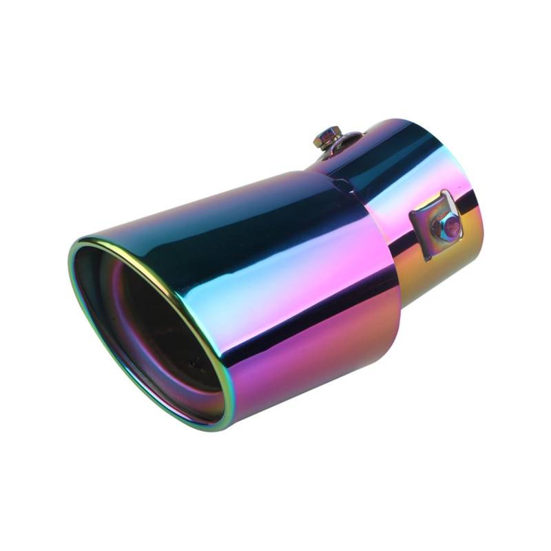 Auto Endrohre Universal Auto Auspuff Schalldämpfer Spitze Runde Edelstahl Auto Schwanz Hinten Runde Auspuffrohr Schwanz Schalldämpfer Auspuffendrohr(E) von Lspbfkq