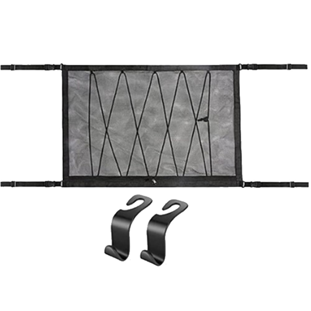 Lsydgn Gepäcknetz Auto Dachhimmel,Doppelschicht dachnetz innen Decke 80 * 55cm,Gepäcknetz Wohnmobil Universal Dach Autonetz Organizer Netz für Vier Dach Armlehnen, SUV,dachnetz mit 2 -Haken Lsydgn Gepäcknetz Auto Dachhimmel,Doppelschicht dachnetz innen Decke 80 * 55cm,Gepäcknetz Wohnmobil Universal Dach Autonetz Organizer Netz für Vier Dach Armlehnen, SUV,dachnetz mit 2 -Haken von Lsydgn