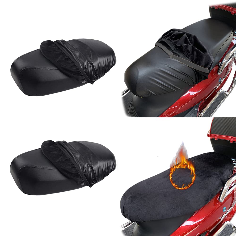Ltsbaed 2 Stück Motorrad Wasserdichte Sitzabdeckung - Universal Sitzbezug Mit Gummiband, Schwarz Roller Sitzschutz Elastischer Leder für Roller 58 * 75cm Ltsbaed 2 Stück Motorrad Wasserdichte Sitzabdeckung - Universal Sitzbezug Mit Gummiband, Schwarz Roller Sitzschutz Elastischer Leder für Roller 58 * 75cm von Ltsbaed