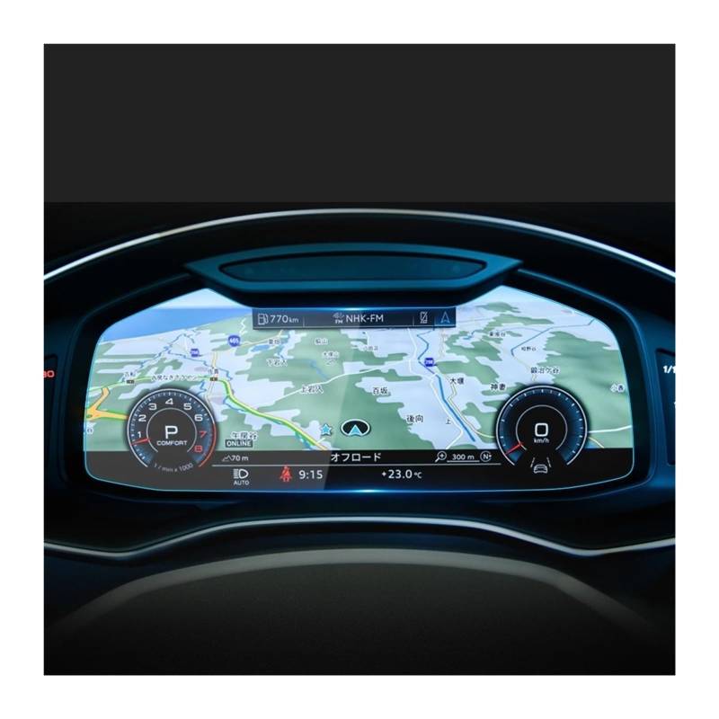 GPS Navigator Displayschutzfolien Für A6 Für A7 2019-2024 Gehärtetem Glas Protector Auto GPS Navigation Und Instrument Panel LCD Screen Schutz Film Auto Navi Folie(Instrument) von Ltusgt