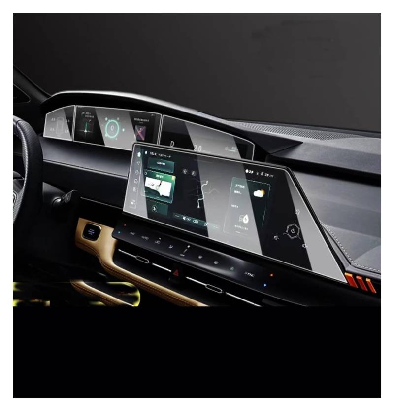 GPS Navigator Displayschutzfolien Für Changan Für Uni-K Für UNIK 2021 12,3 Zoll GPS-Navigation Und Dashboard-LCD-Touchscreen-Schutzfolie Aus Gehärtetem Glas Auto Navi Folie(Dashboard and GPS) von Ltusgt