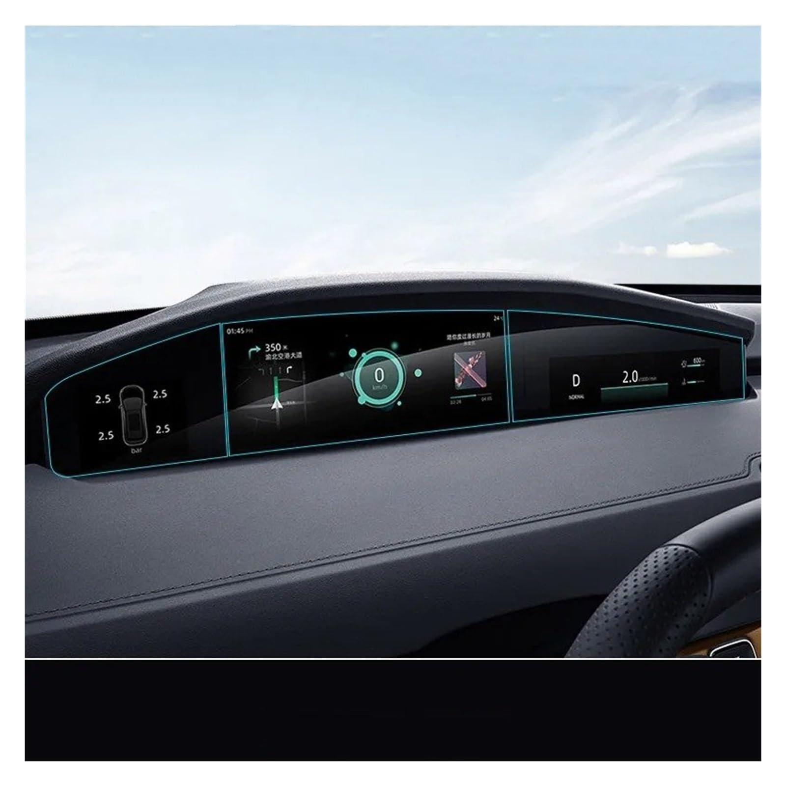 GPS Navigator Displayschutzfolien Für Changan Für Uni-k Für Unik 2021-2024 Gehärtetes Glas Navigationsfolie GPS Displayschutzfolie Armaturenbrett Innenraum Auto Auto Navi Folie(Instrument Film) von Ltusgt
