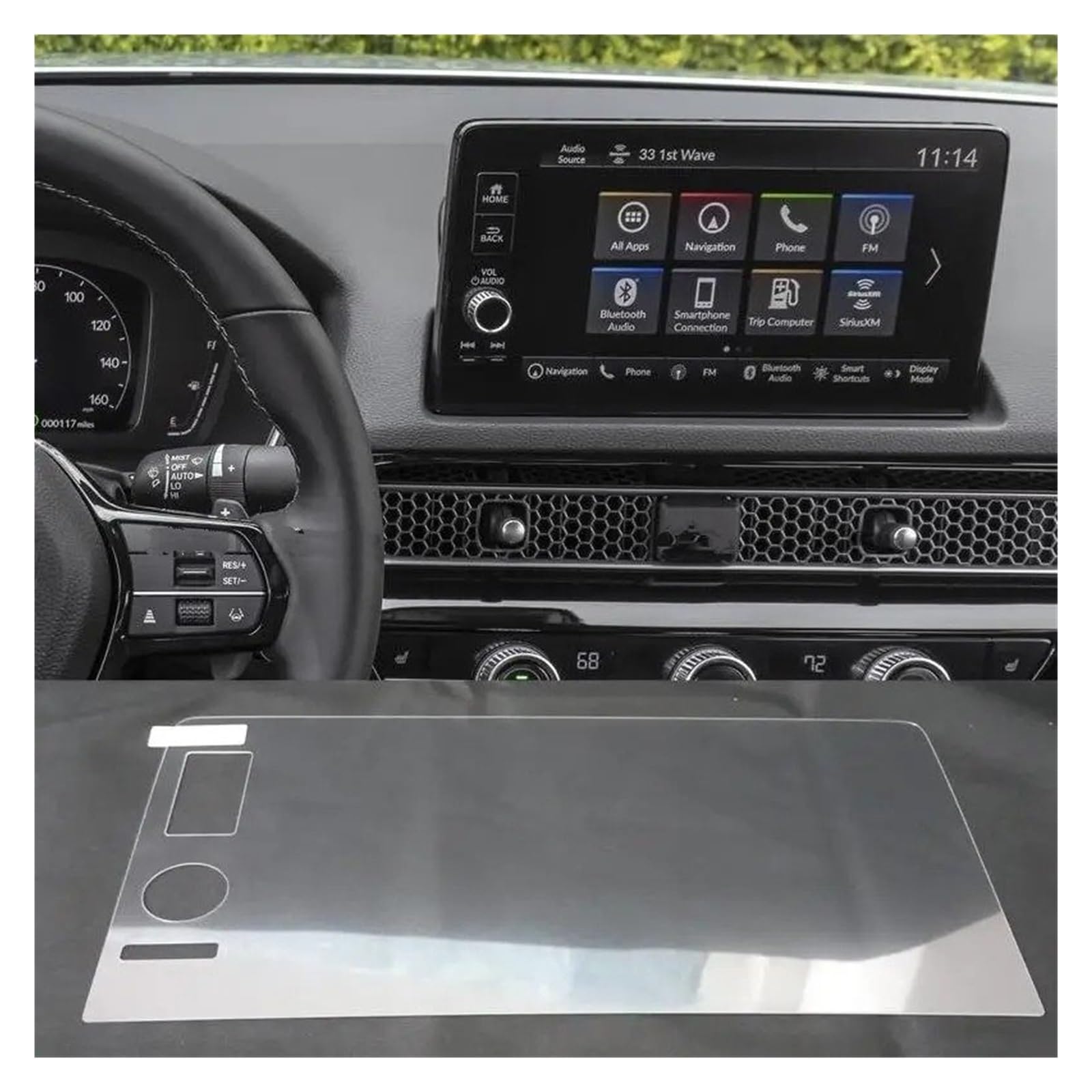 GPS Navigator Displayschutzfolien Für Civic 2025 Gehärtetem Glas Film Auto Radio GPS Navigation Screen Protector Auto Navi Folie(9 inch) von Ltusgt