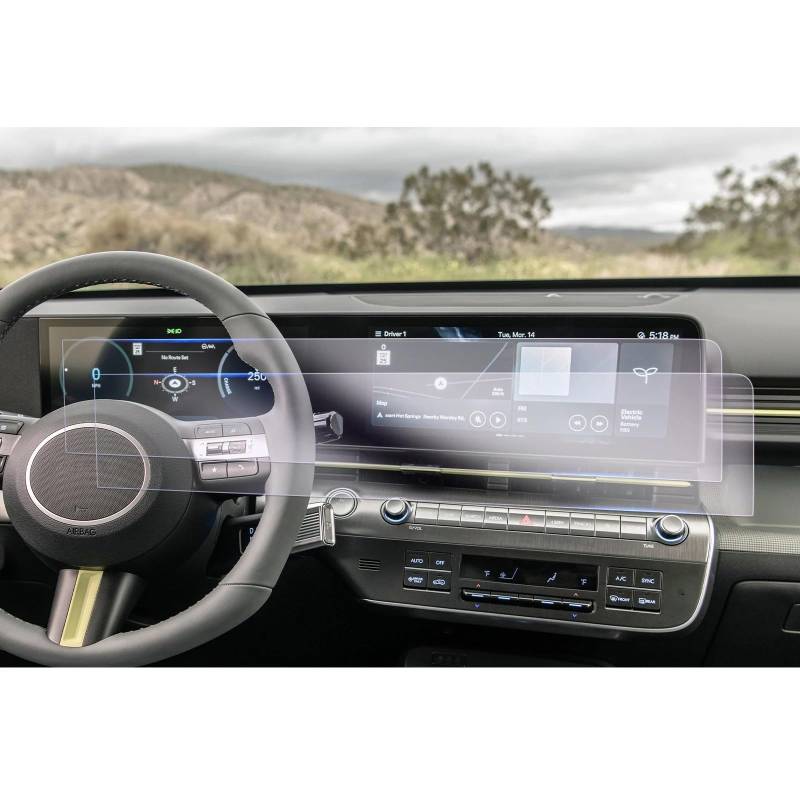 GPS Navigator Displayschutzfolien Für Hyundai Für Kona Für SX2 2023-2024 Auto Navigation & LCD Instrument Nano Screen Protector Auto Auto Navi Folie(Left Hand Drive) von Ltusgt