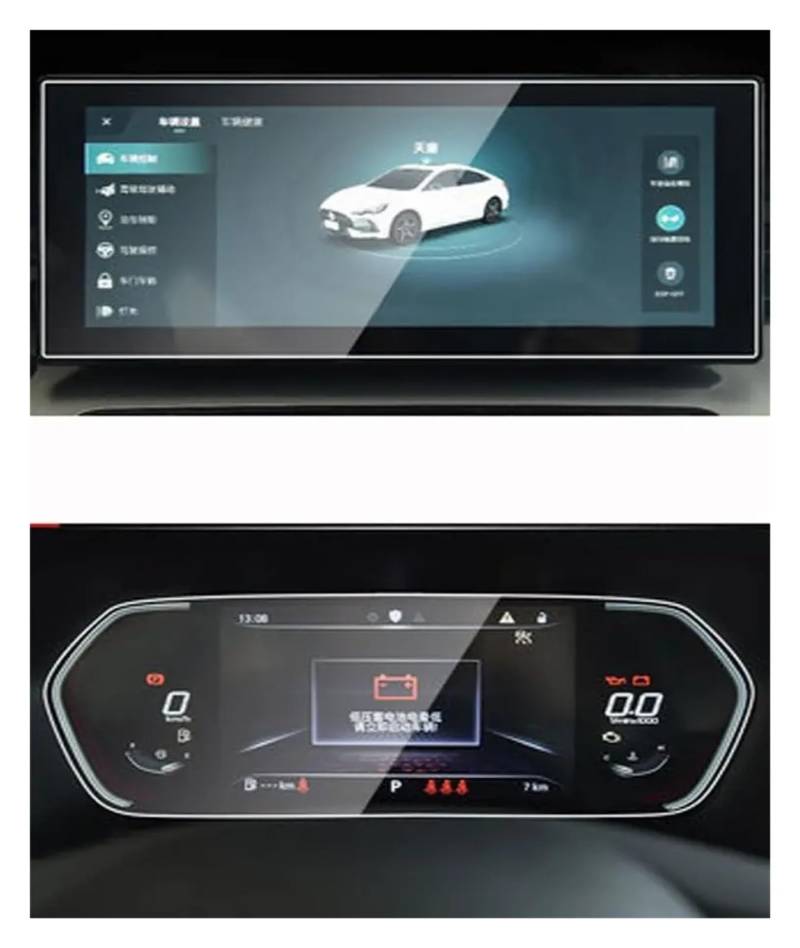 GPS Navigator Displayschutzfolien Für MG Für GT 2022 Displayschutzfolie Aus Gehärtetem Glas, Auto-Infotainment-Radio, GPS-Navigation, Innen-Armaturenbrett Auto Navi Folie(GPS and Dashboard) von Ltusgt