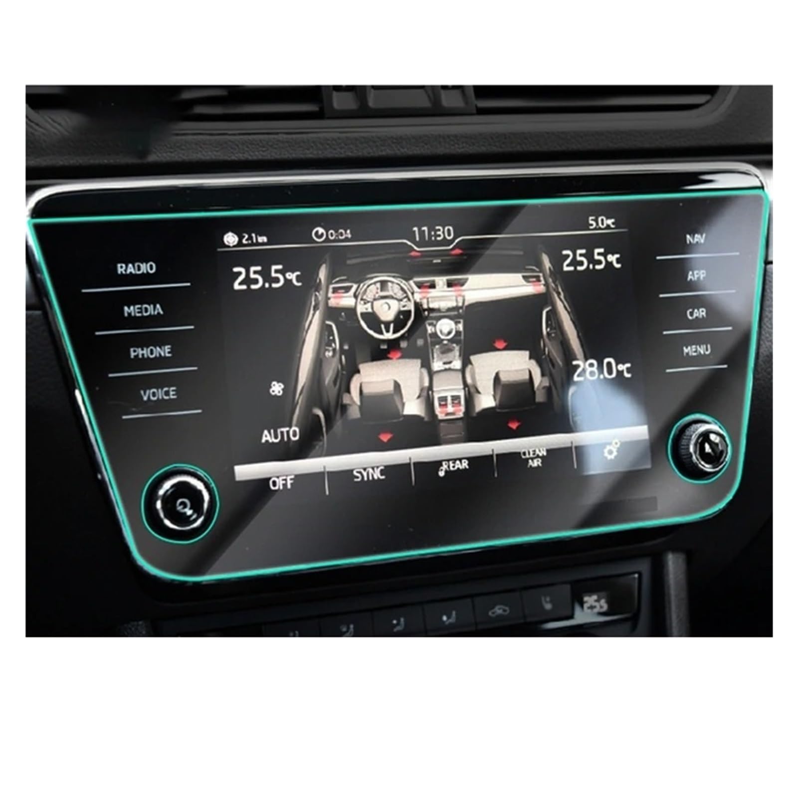 GPS Navigator Displayschutzfolien Für Skoda Für Superb 2018-2023 TPU Auto GPS Navigation Schutzfolie LCD Screen Protector Anti-Scratch-Innenraum Auto Navi Folie(8 Inch) von Ltusgt