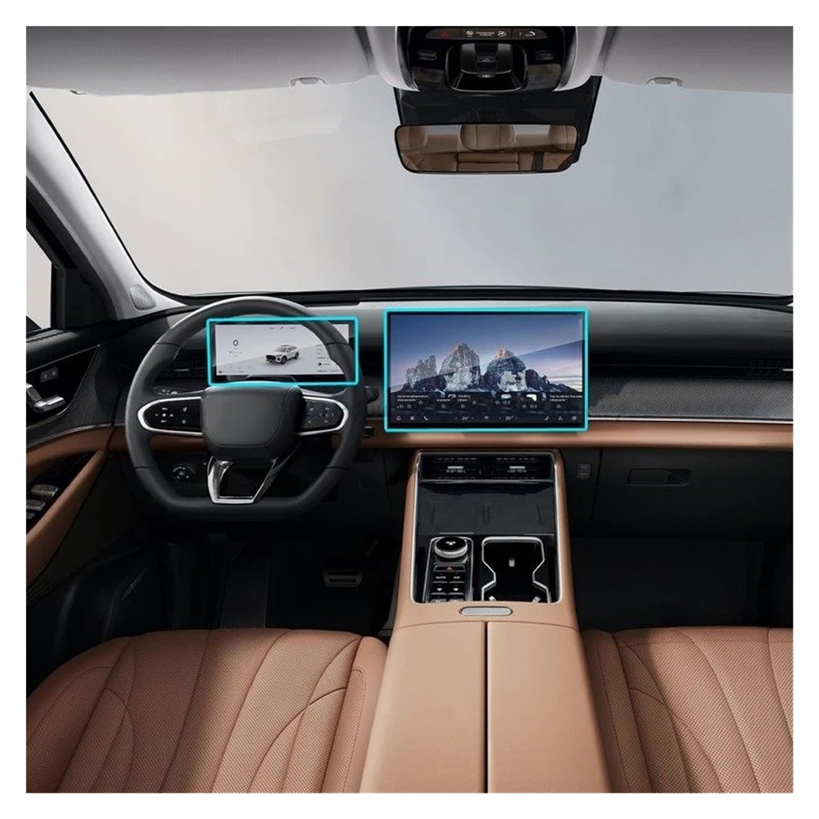 GPS Navigator Displayschutzfolien Für TIGGO 9 2024-2025 Gehärtetem Glas Film Auto LCD Touch Screen Navigation GPS Schutz Und Dashboard Auto Navi Folie(Dashboard and GPS) von Ltusgt
