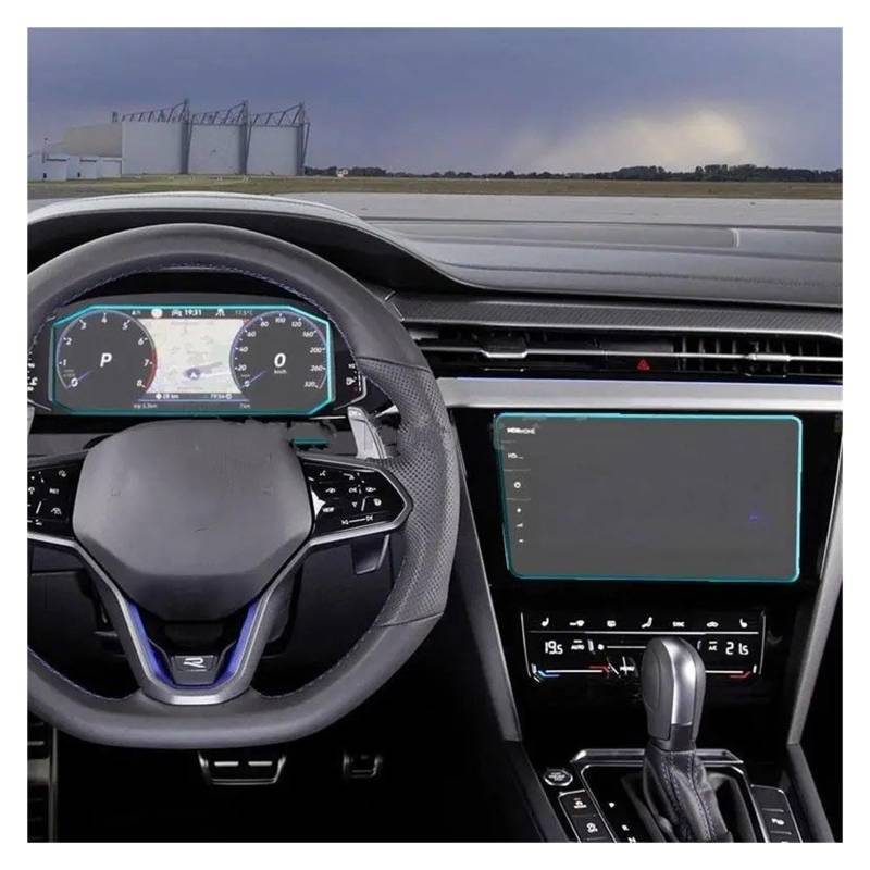 GPS Navigator Displayschutzfolien Für VW Für Arteon 2021 Gehärtetem Glas Bildschirm Schutz Film Dashboard Schutz 9,2 Zoll Auto Infotainment GPS Navigation Auto Navi Folie(GPS) von Ltusgt