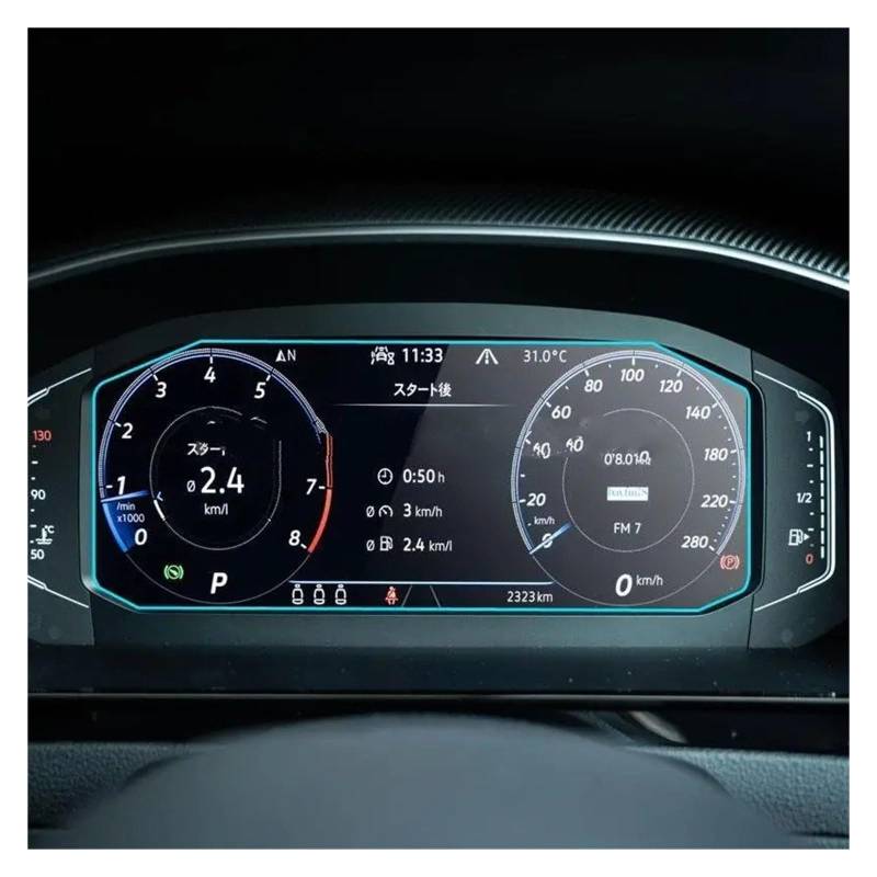 GPS Navigator Displayschutzfolien Für VW Für Arteon 2021 Gehärtetem Glas Bildschirm Schutz Film Dashboard Schutz 9,2 Zoll Auto Infotainment GPS Navigation Auto Navi Folie(Instrument) von Ltusgt
