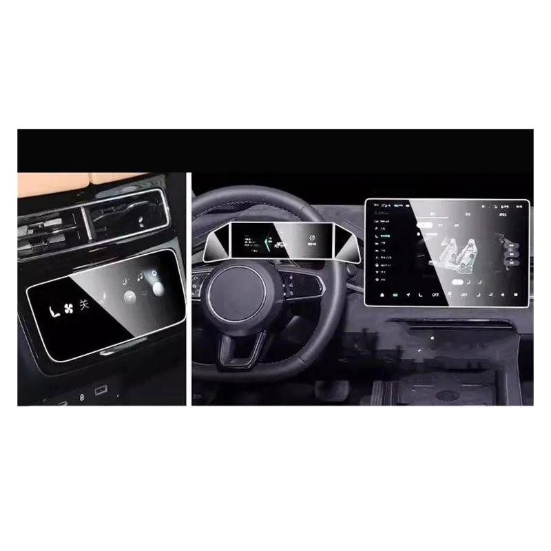 GPS Navigator Displayschutzfolien Für ZEEKR 001 2023 Displayschutzfolie Aus Gehärtetem Glas LCD-GPS-Navigation Und Armaturenbrett-Film Auto Navi Folie(1 Set) von Ltusgt