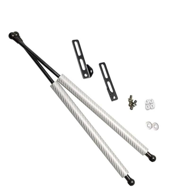 Vordere Haube Hydraulikstange Für Koleos Erste Generation 2008-2017 Front Hood Bonnet Gas Streben Lift Unterstützung Stoßdämpfer Absorber Auto Styling(Silver Carbon Fiber) von Ltusgt