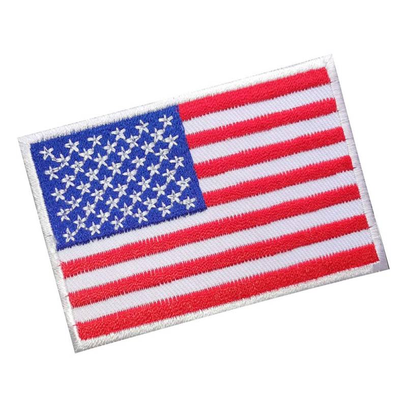 Lucky Patches, Aufnäher, Iron on Patch, Applikation, Fahne, Flagge, Wimpel - USA, Amerika, Vereinigte Staaten, United States, 7 x 5 cm (Weisser Rand) von Lucky Patches