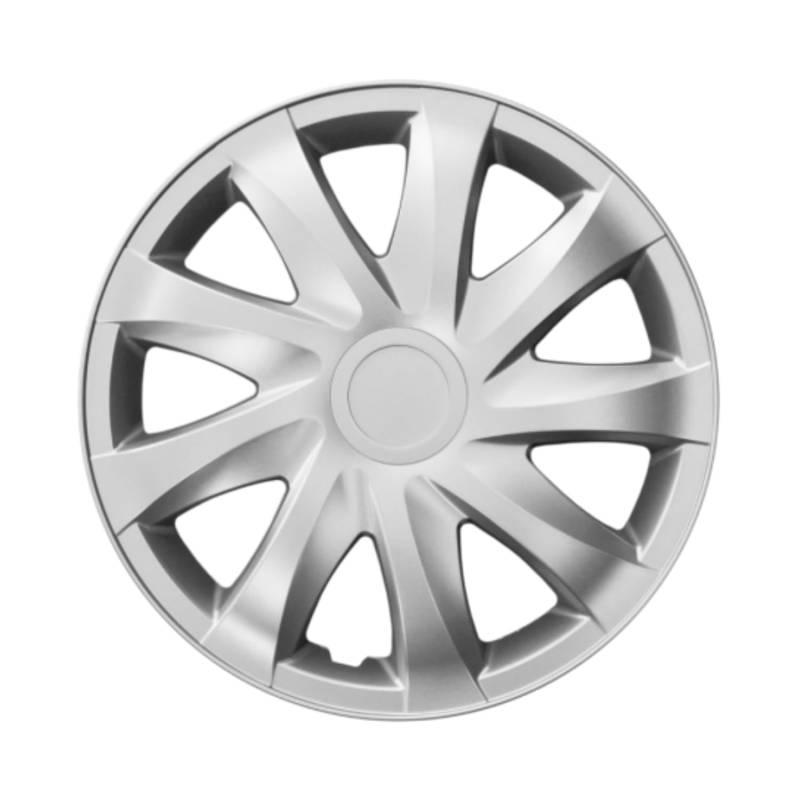 Luckyberg Radkappen 14 Zoll Draco | Zierkappen in vielen Farben, Radzierblenden 4er-Set für die meisten Automarken und Stahlfelgen. Felgenabdeckung für Autofelgen. (14" - Silver) von Luckyberg