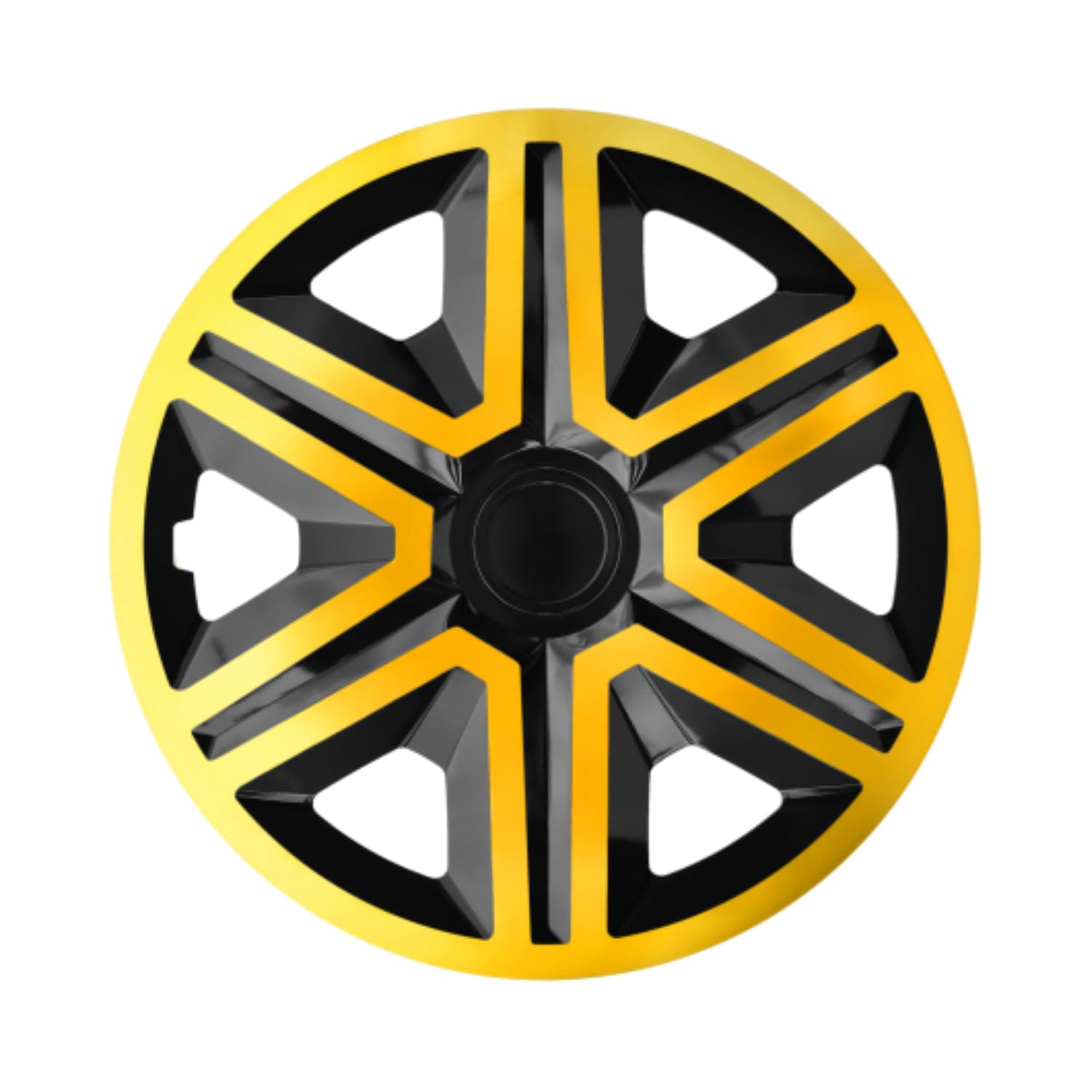 Luckyberg Radkappen 15 Zoll Action | Zierkappen in vielen Farben, Radzierblenden 4er-Set für die meisten Automarken und Stahlfelgen. Felgenabdeckung für Autofelgen. (15" - Gold/SCHWARZ) von Luckyberg