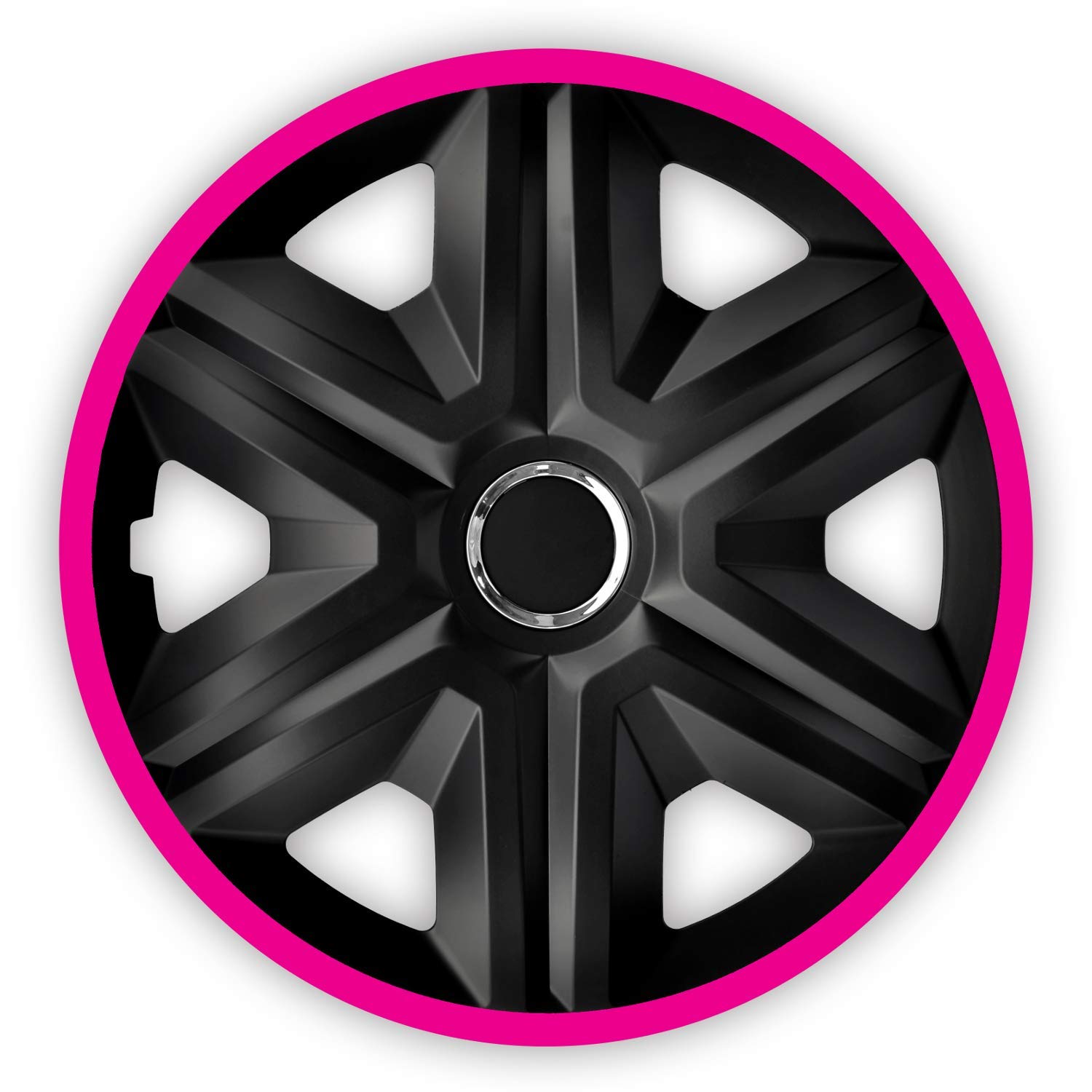 Luckyberg Radkappen - 'Fast LUX/Action' 15 Zoll 4er Set - Universal Fit für Autos und andere Fahrzeuge (Pink) von Luckyberg