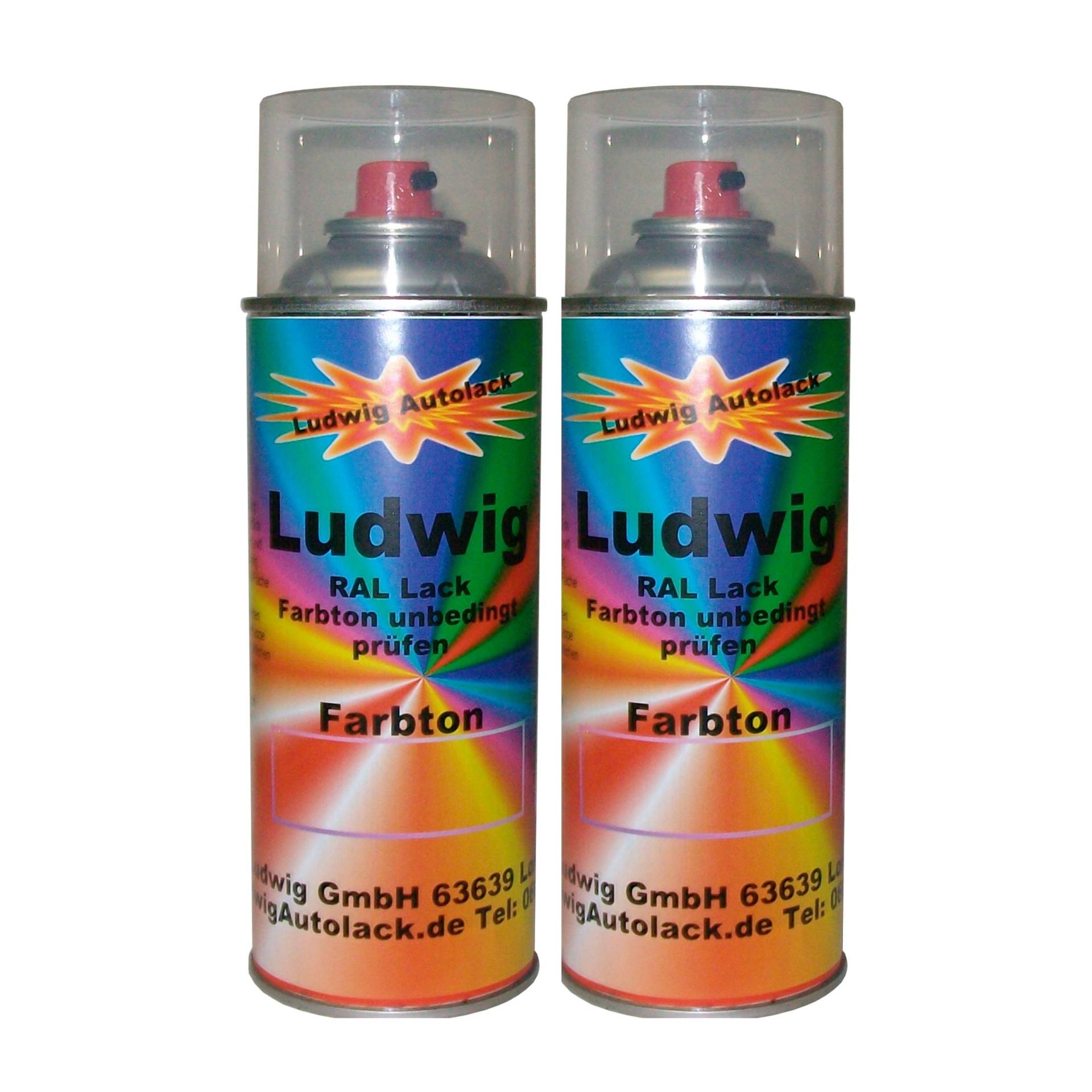 2 Spraydosen 400ml Autolack glänzend RAL 3002 Karminrot von Ludwig Lacke