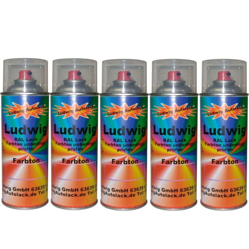 Ludwiglacke 5 Spraydosen 400ml Autolack glänzend RAL 5004 Schwarzblau von Ludwiglacke