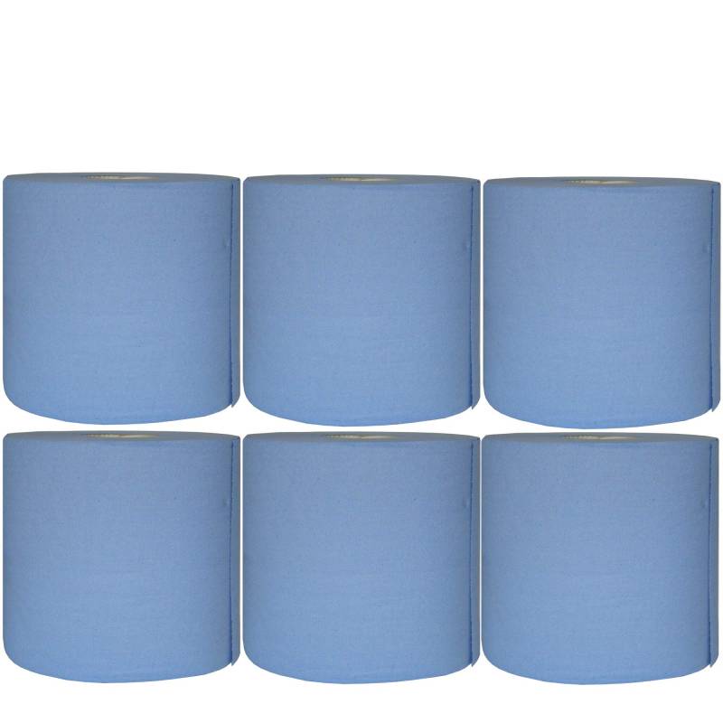 6X Putzpapierrolle 22 x 38cm ca. 110m/Rolle 2 lagig Blau R125 von Ludwiglacke