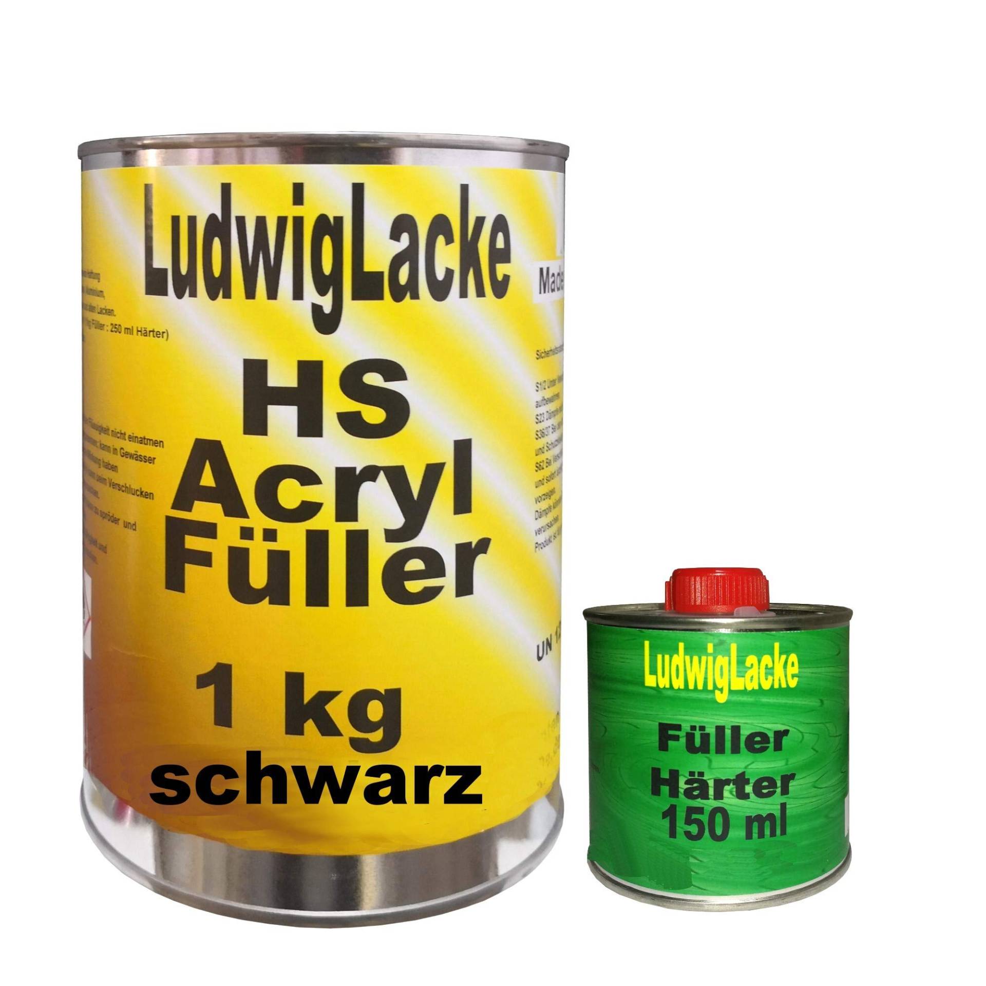 Grundierung 1,15 kg Acrylfüller SCHWARZ für Autolack Lackierer LudwigLacke von Ludwig Lacke