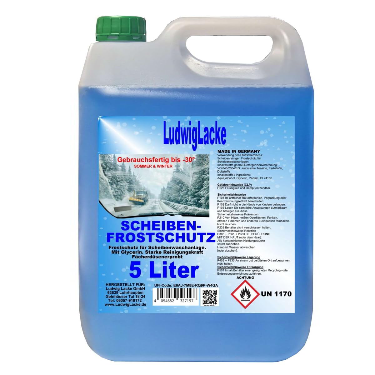 Ludwiglacke 1 Kanister Scheiben Frostschutz -30°C 1x 5 Liter Kanister von Ludwiglacke
