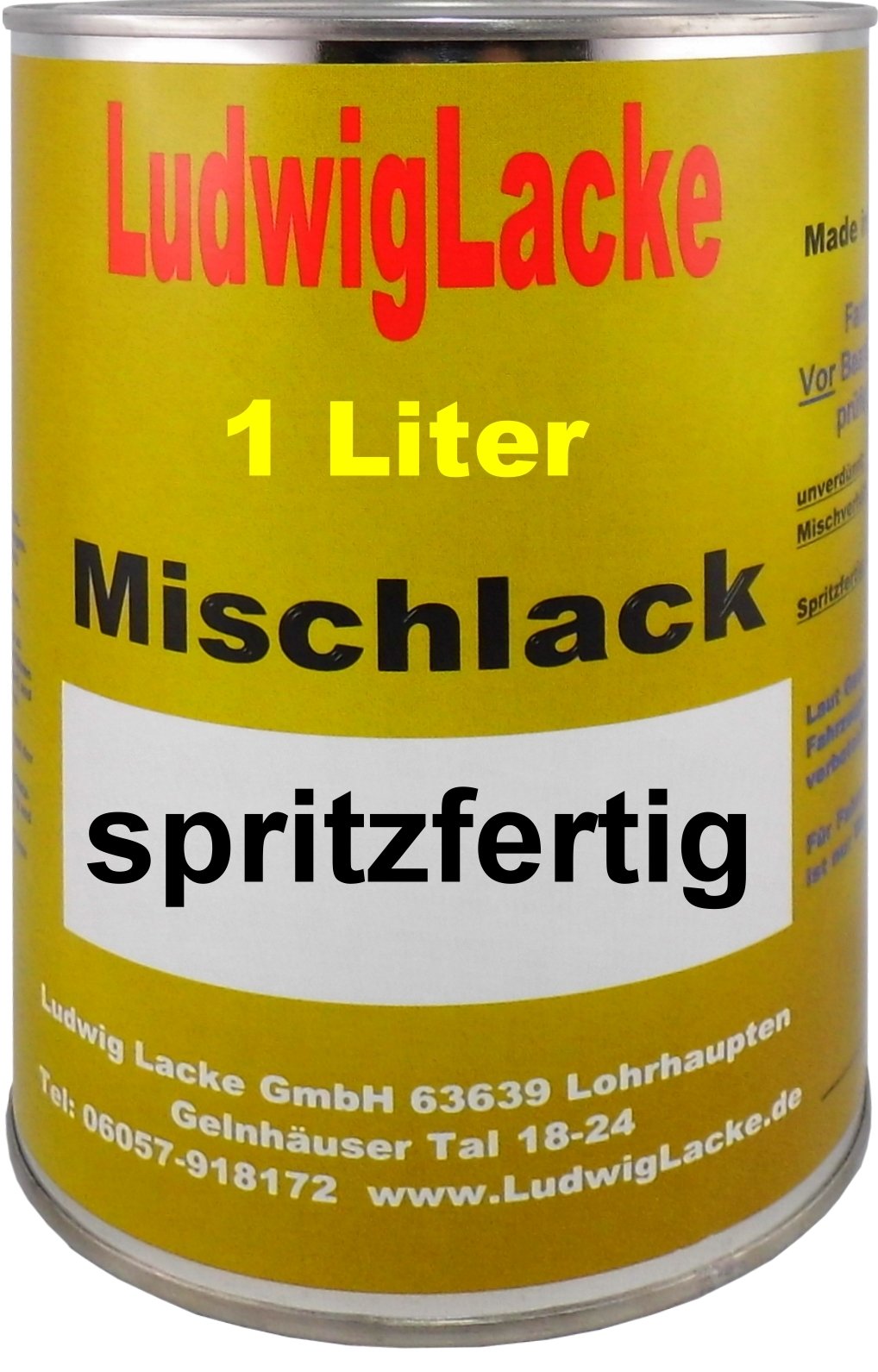 Ludwig Lacke 1 Liter spritzfertiger Autolack für Audi Akojasilber Farbton: LY7H Bj. 2002-2010 von Ludwiglacke