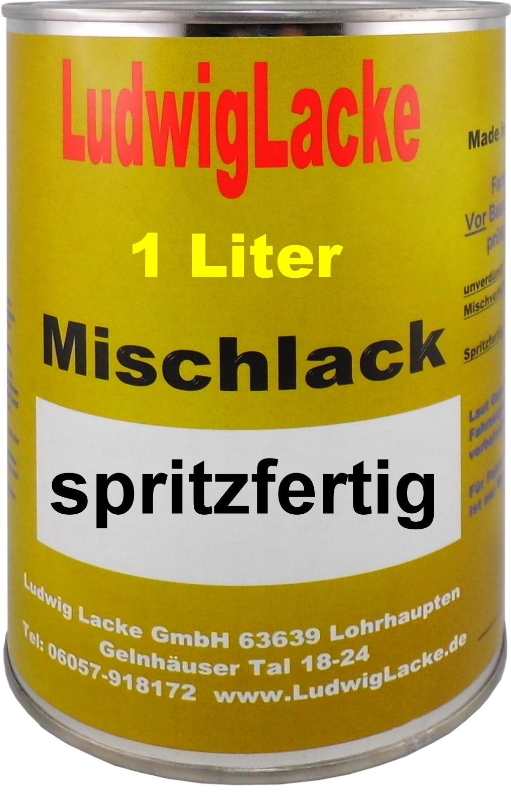 Ludwig Lacke 1 Liter spritzfertiger Autolack für Audi Akojasilber Farbton: LY7H Bj. 2002-2010 von Ludwig Lacke