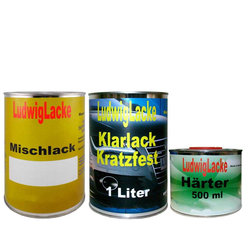Ludwig Lacke 2,5 Liter Set Autolack Klarlack Härter Wunschfarbe auch Metallic für Mercedes von Ludwiglacke