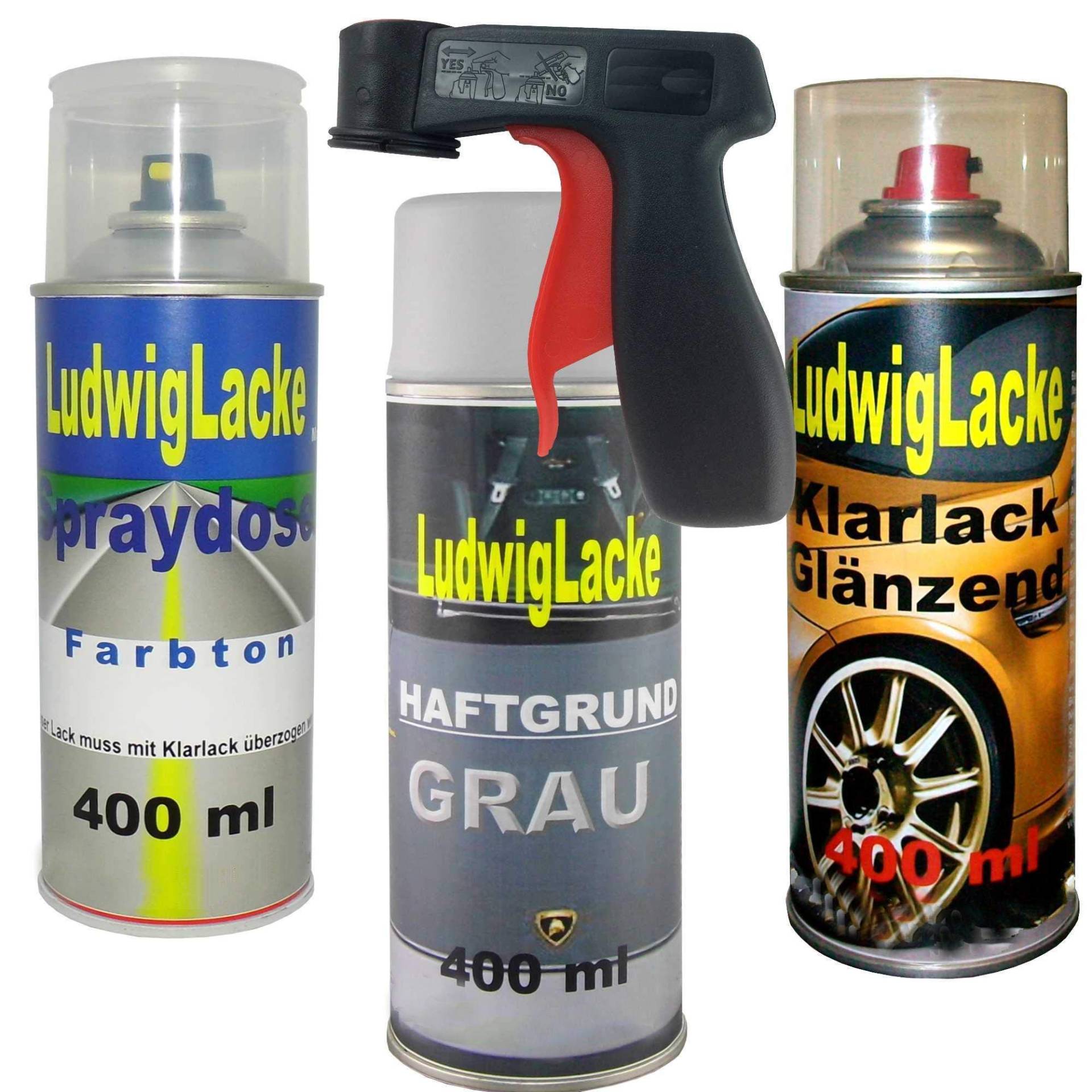 Ludwig Lacke 4 TLG. Lackierset Sprayset + Haftgrund grau + Haltegriff von Ludwiglacke