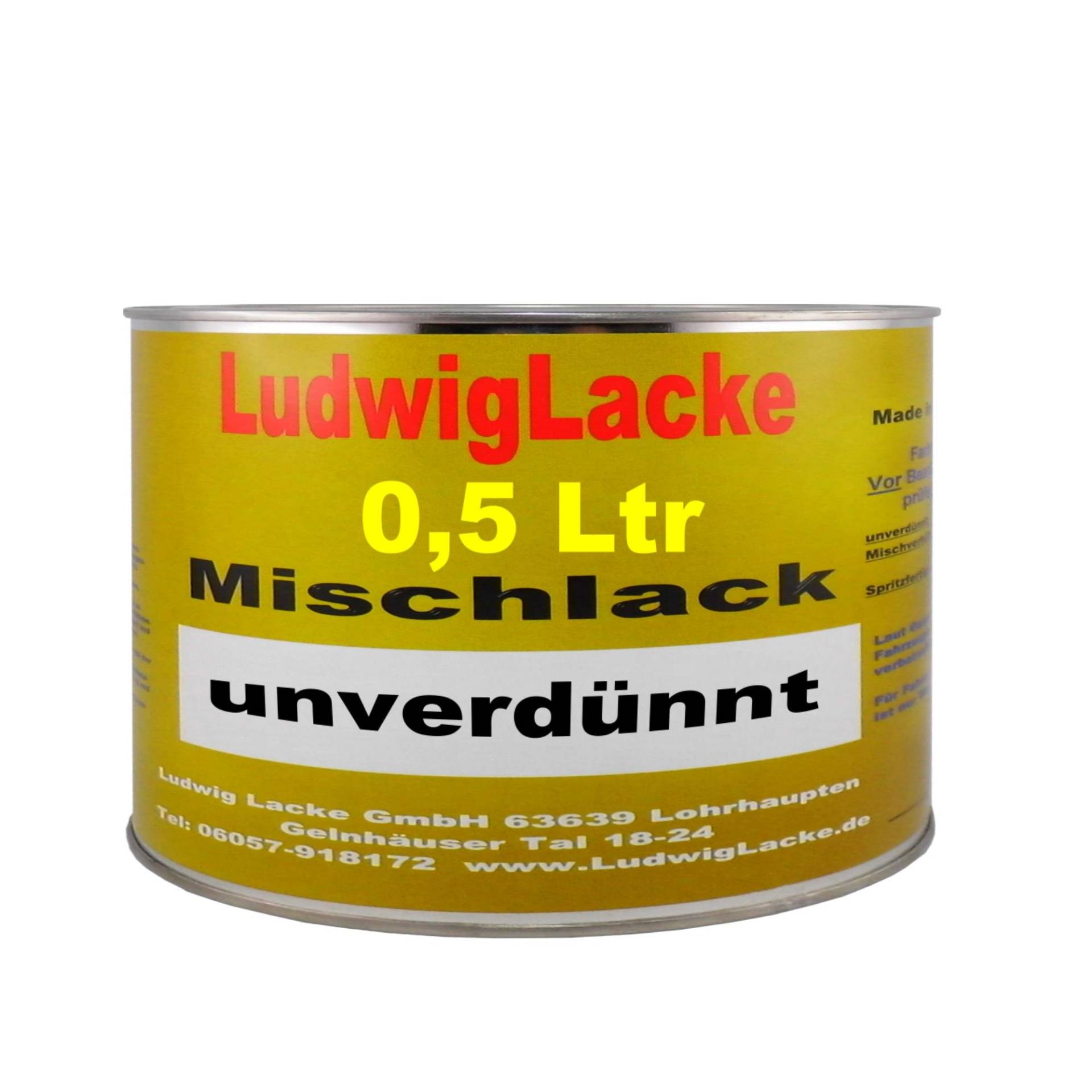 Ludwig Lacke 500 ml unverdünnter Autolack für Mercedes Benz Cubanitsilber, Metallic, 723 Bj.01-12 von Ludwig Lacke