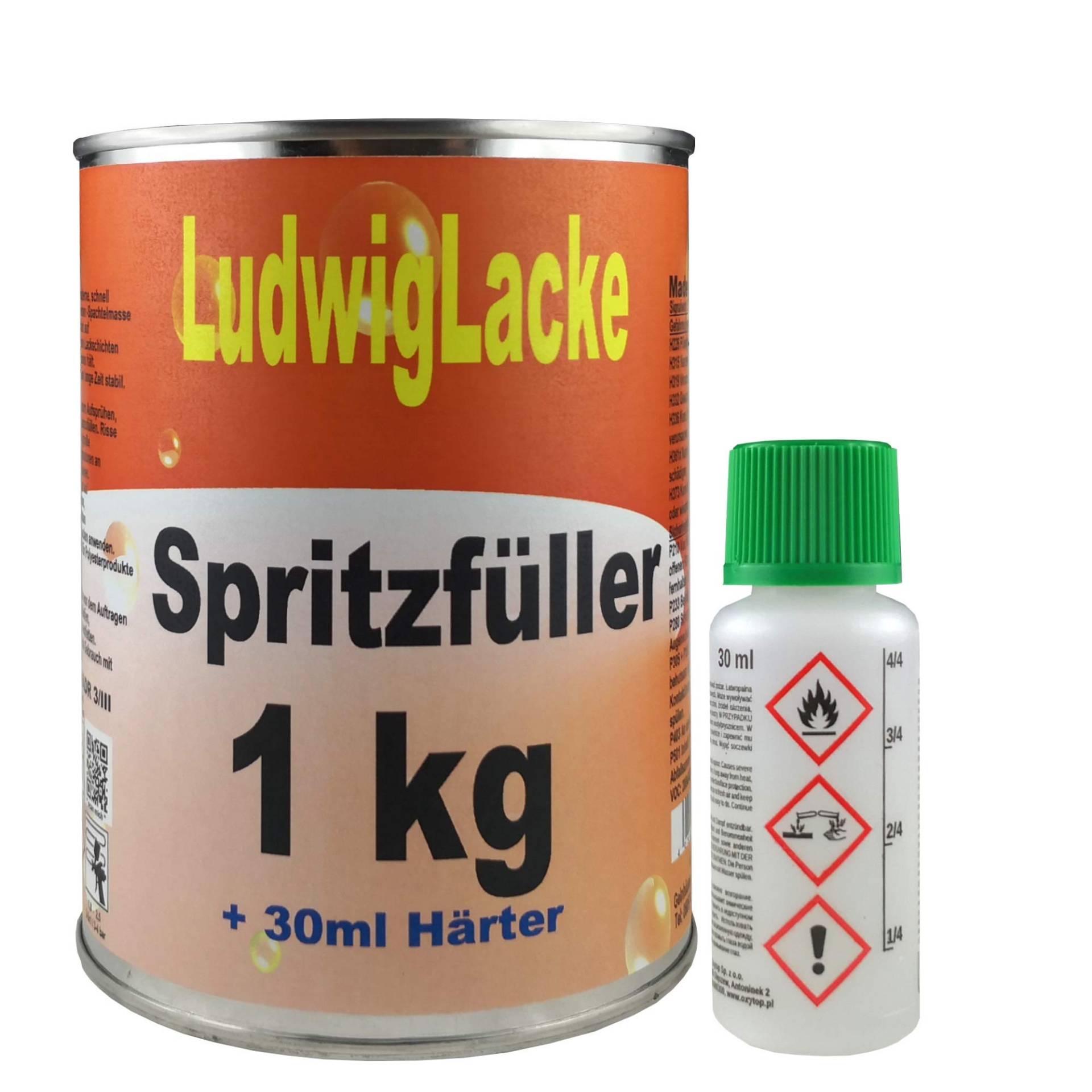 Ludwig Lacke Grundierung 1 kg Spritzfüller für Autolack Lackierer für Lackierpistole von Ludwig Lacke