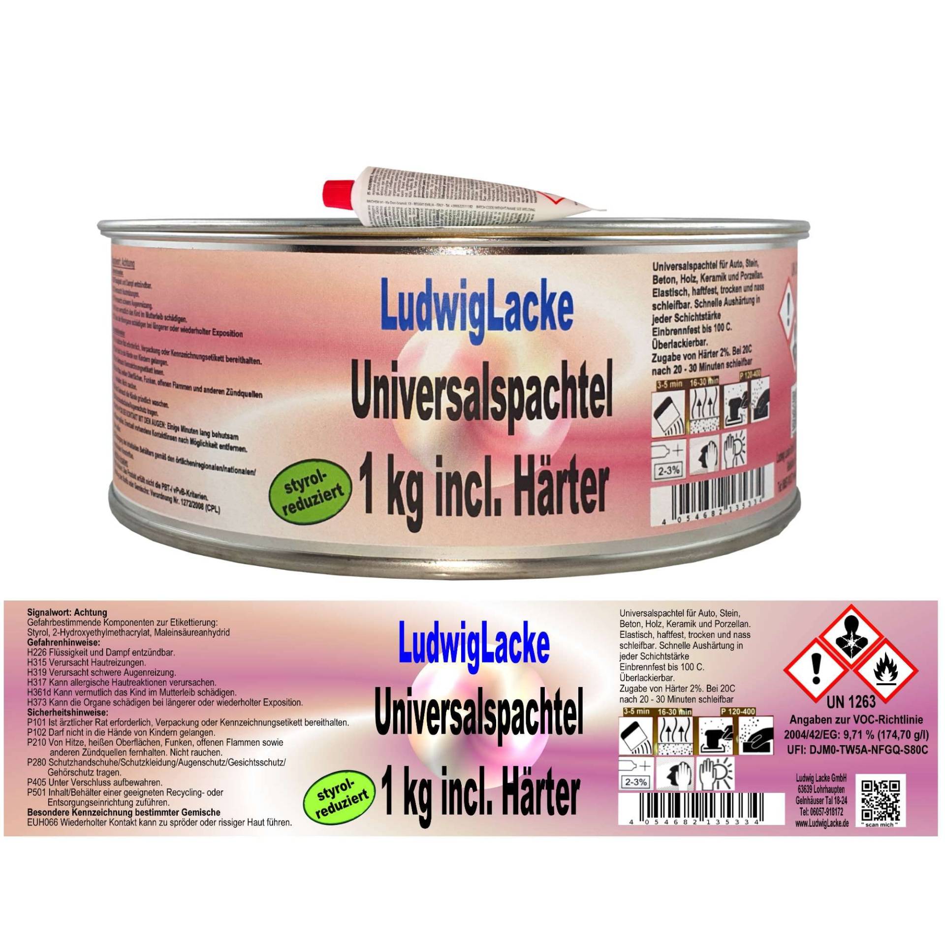 Ludwig Lacke Universalspachtel 1 kg + 20 Gramm von Ludwig Lacke