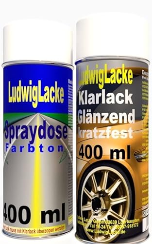 Ludwig Lacke Weinrot (Rock Red) 872 für Opel Spraydosen Set Autolack & Klarlack je 400ml von Opel