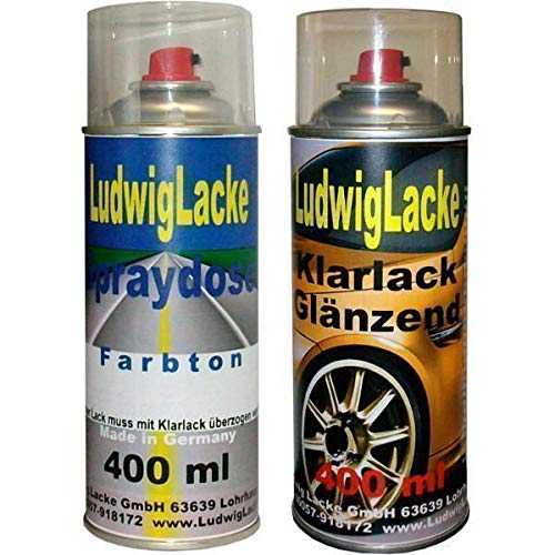 Mercedes Benz Brillantsilber 744M Spraydosen Set 400ml Autolack 400ml Klarlack von Ludwiglacke