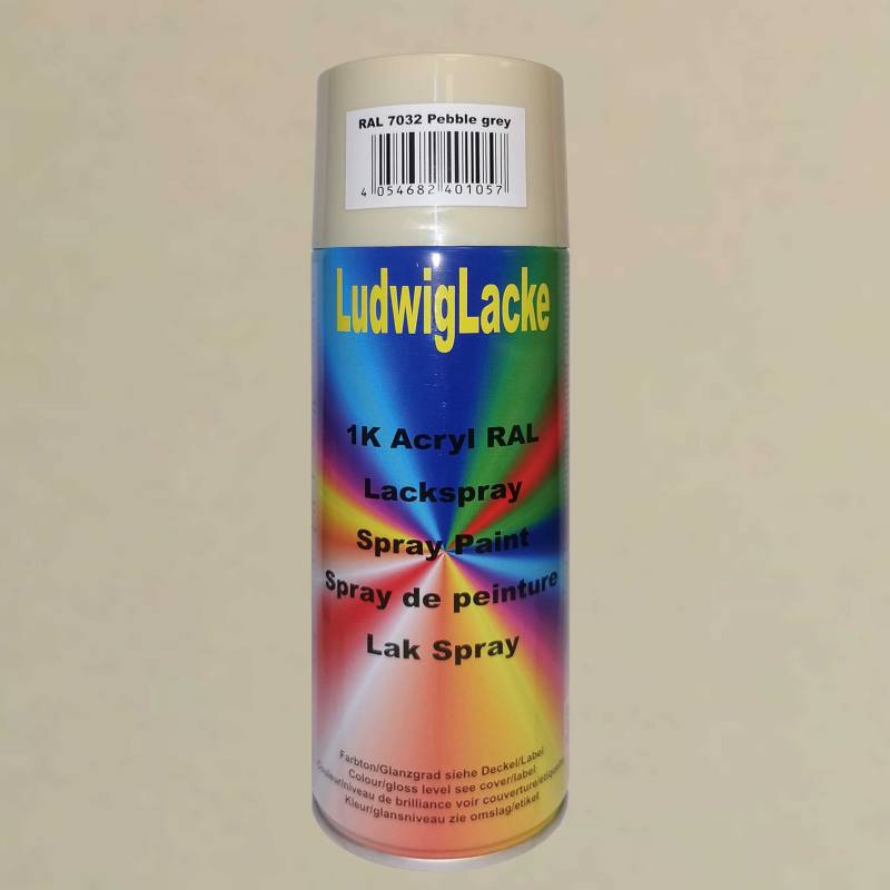Ludwiglacke 1 Spraydose 400ml Autolack glänzend RAL 7032 Kieselgrau von Ludwiglacke