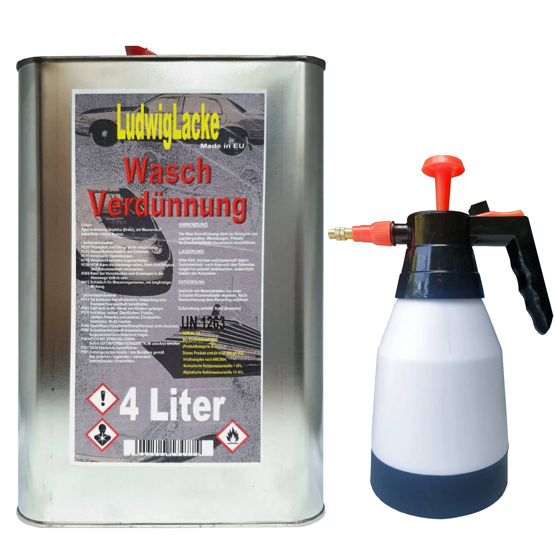 4 Liter Waschverdünnung Verdünnung Wasch Nitroverdünnung & Zerstäuber von Ludwiglacke