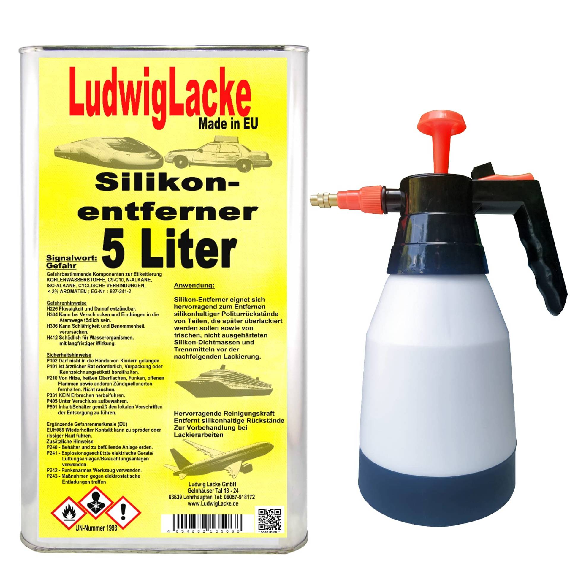 5 Liter Silikonentferner kurz & Zerstäuber 5 Liter Silikonentferner kurz & Zerstäuber von Ludwiglacke