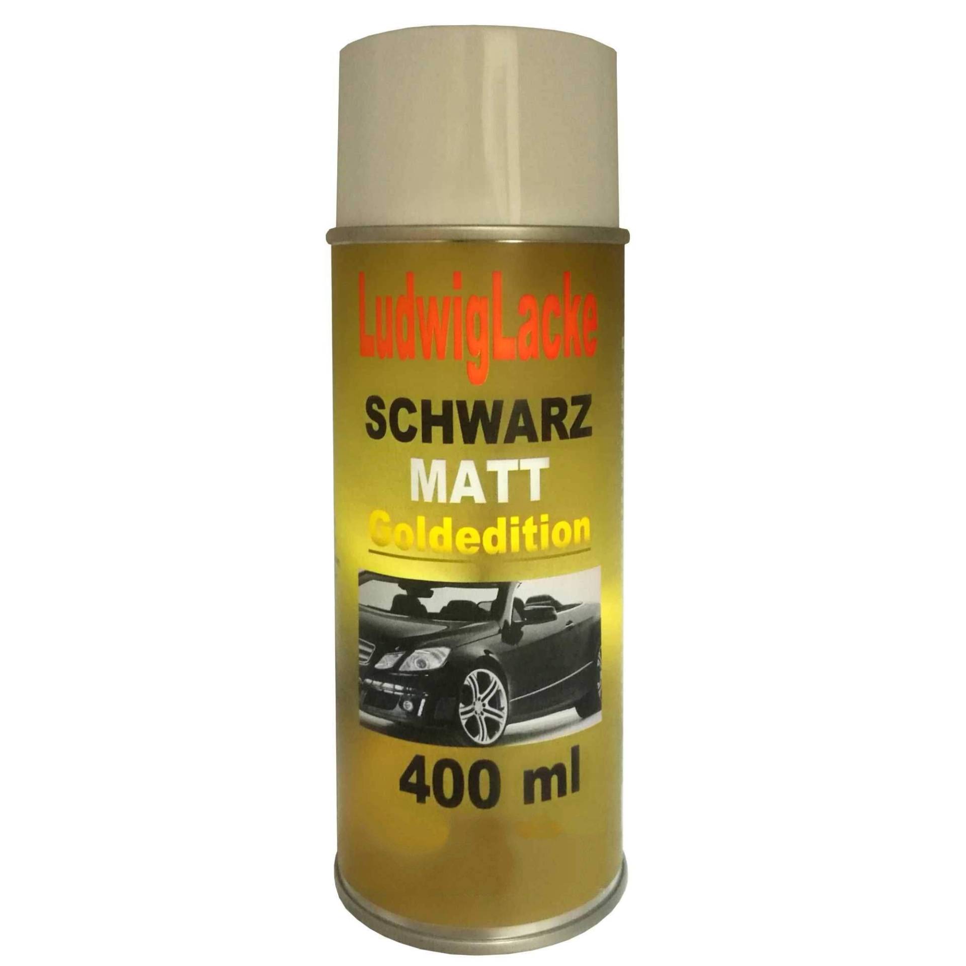 Gold Editon Schwarz Matt 1 x 400ml Spraydose AUTOLACK Qualität Spraylack von Ludwiglacke