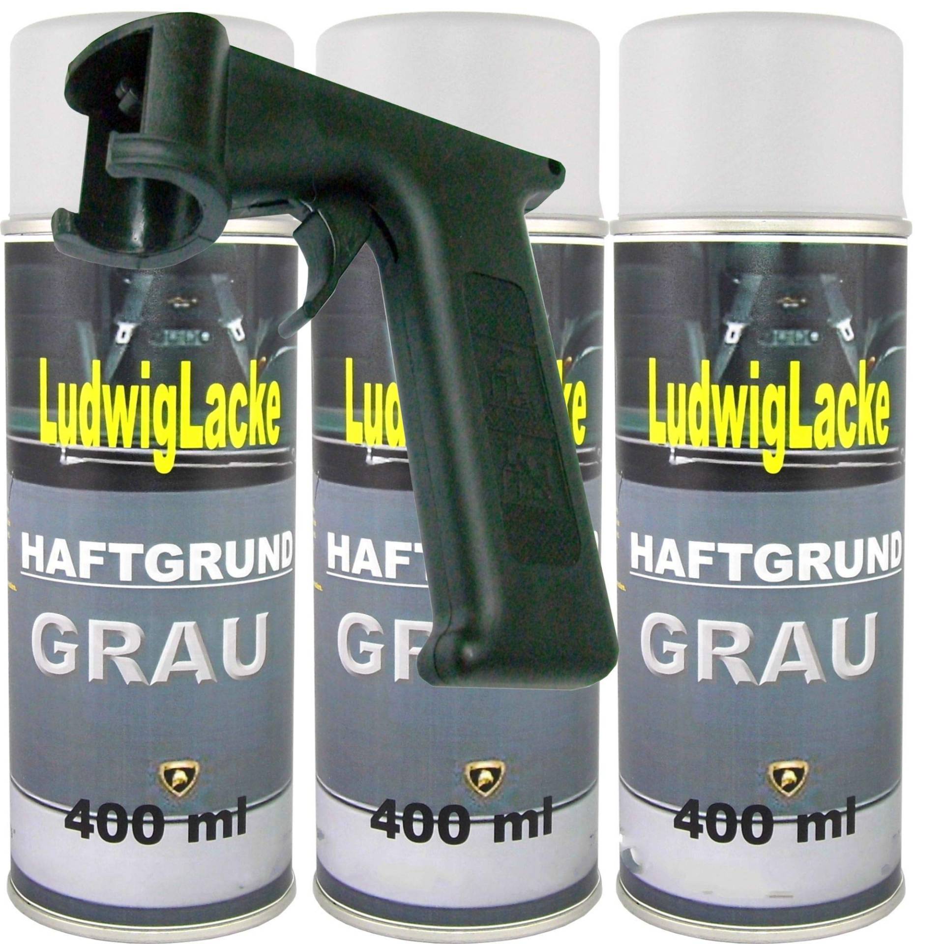 Grundierung 3 Spraydose Haftgrund GRAU je 400ml mit Haltegriff Autolack Grundierung 3 Spraydose Haftgrund GRAU je 400ml mit Haltegriff Autolack von Ludwiglacke